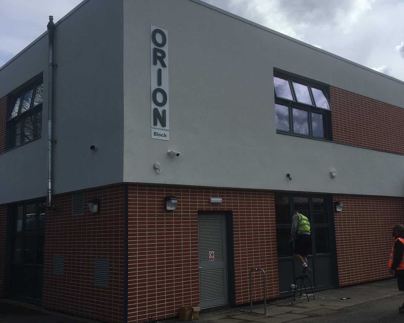 Orion sign on side of fascia and Canopy vinyl showing the orion stars