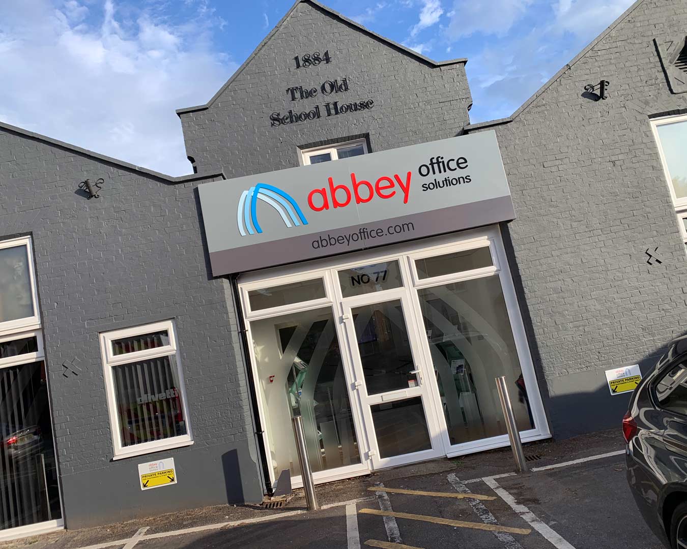 Sign fascia for Abbey office solutions