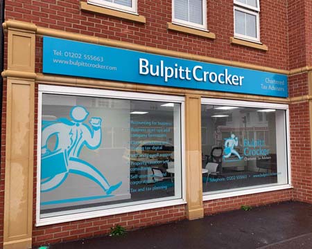 Bullpit Crocker's sign fascia and window graphics