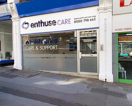 Enthuse care sign fascia Bournemouth