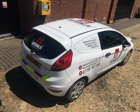 Fiesta vehicle livery for ABG Scaffolding