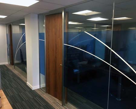 Office glass manifestation for Gallagher Insurance