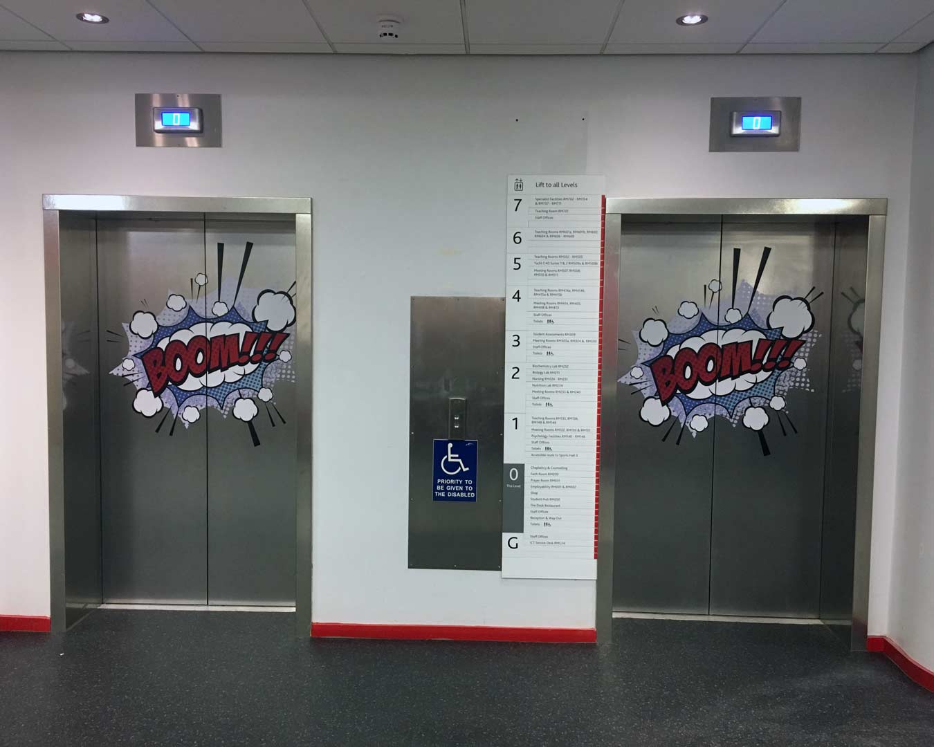 Solent University lift graphic