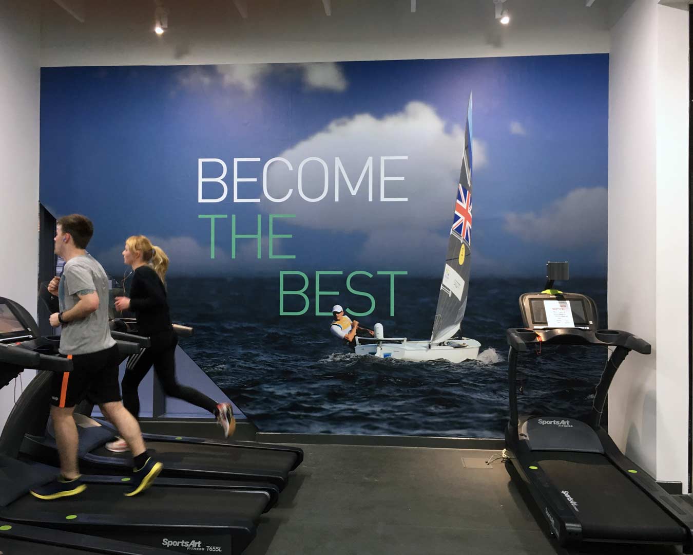 Printed mural at mayflower park Gym Southampton