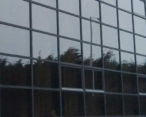 Window film Window film installed on the front of a glass fascia