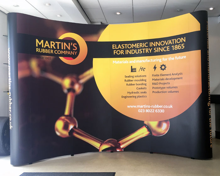 pop up stand for martins rubber in Southampton